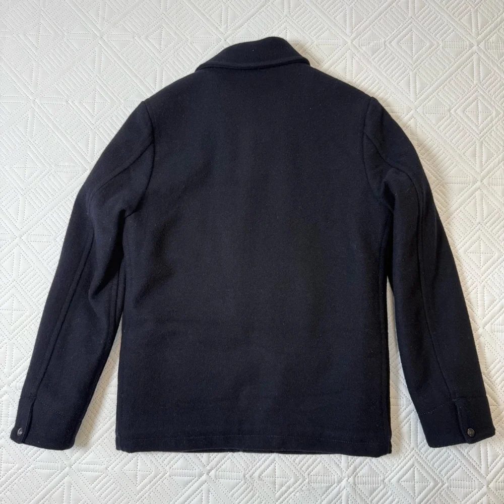 J. Crew Wool Sherpa Lined Skiff Jacket Size S Navy